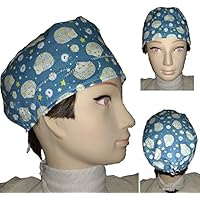 Chirurgische Kappe. Igel für kurze Haare. Frau und Mann, Chirurg, Zahnarzt, Tierarzt, Koch, etc. Handtuch auf der Stirn, verstellbarer Spanner auf der Rückseite. Handmade