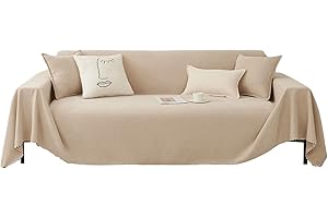 VanderHOME Copridivano per Antiscivolo Salvadivano Copridivani elasticizzati Decorativo Universale Tutte le stagioni Tessuta Divano Protector Slipcovers per Divano 180 * 300cm-Tè latte