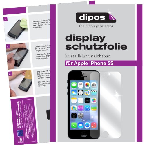 dipos Apple iPhone SE / 5S / 5 Schutzfolie (2 Stück) – kristallklare Premium Folie auch für das neue iPhone SE - 2