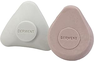 Derwent, 2 Gumki do Ścierania Shaped Art Eraser, Kolor Szary i Ciemnoszary (2301964)