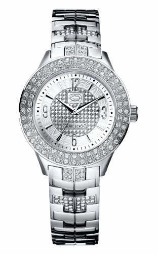 Marc Ecko E15074M1 Unisex Basic Analogue movement Polished Silver Case & Bracelet with Iced Bezel & Silver Iced Dial
