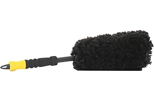MEGUIAR'S X1902EU Spazzola in Microfibra per Cerchi - Pulizia Auto - Sicura, Senza Rischio di Graffi, Manico Resistente - Misura Media