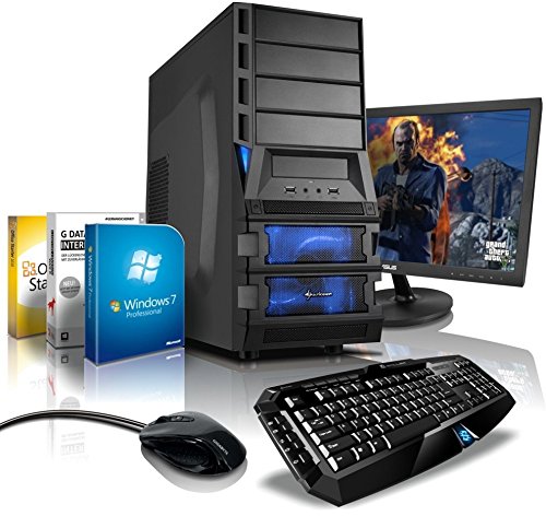 Komplett-PC Gaming-PC Hexa-Core AMD FX-6300 6x3.5GHz (Turbo bis 4.1GHz), 22" LED Bildschirm, Gaming Tastatur/Maus, Windows 7 Prof 64bit, GeForce GTX750 2GB DDR5, 1TB HDD, 8GB RAM, #4769