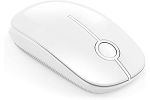 MagoFeliz Wireless Mouse, 2.4G Silent Mouse with USB Receiver, 18 month battery life, 1600 high DPI Precision- Portable Computer Mice for Windows/Mac/Linux, White