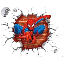 Adesivi Murali 3D Uomo Ragno - 2 Pezzi 43x70 Cm - Facili Da Applicare, Impermeabili - Foto 4