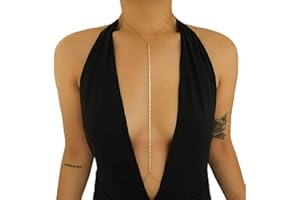 Prosy Party Sparkle Crystal Chest Chain Gold Bra Bikini Chain Harness Catena per il corpo Summer Beach Nightclub Gioielli regolabili per donne e ragazze