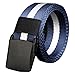 Produktbild QHGstore Herrengürtel kein Metall Kunststoff Schnalle Leinwand im Freien Gürtel lässig Jeans Gürtel blue&white