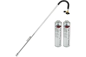 EASY SHOPPING GoSystem Garden Weed Wand Gas Weed Killer Burner Blaster Burning Torch and Gas Canisters Refill for Camping Stove Blowtorch BBQ (2 x Go Can 350g+Weed Wand)
