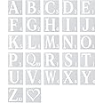 AIEX 27pcs Stencils, 6 Inch Reusable Plastic Stencils for Painting on Wood Letters and Numbers Stencils Alphabet Stencils for Wall Art Drawing Craft DIY Writing