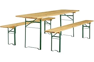 ‎SCHÄFER SHOP SCHÄFER SHOP Bierzeltgarnitur klappbar, Festzeltgarnitur 220x60 cm, Maße Bierbank 220x25x49 cm, Tisch 22x60x77 cm, Biertischgarnitur & 2 Bierbänke, Biertisch extra breit, Gartenmöbel Set