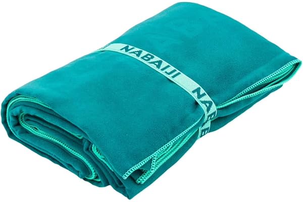 Nabaiji Mikrofiberhandduk L grön resa badhandduk sport simning vandring snabbtorkande mikrofiberhanddukar ultra-lätt strand/gymnastik/superabsorberande handdukar 80 cm x 130 cm