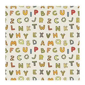 100yellow Alphabets for Kids Room & Classrooms Wallpaper (10 Sq Ft, Self Adhesive PVC Vinyl)