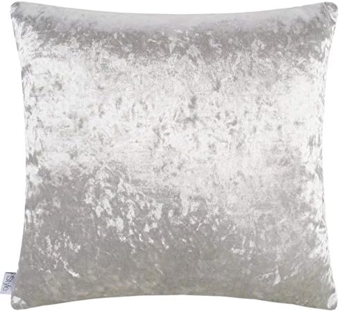 Style Lustre Faux Crushed Velvet Square Filled Cushion, Pearl - 43cm x 43cm