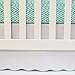 Oliver B Scallop Crib Skirt- White w/Turquoise Trim