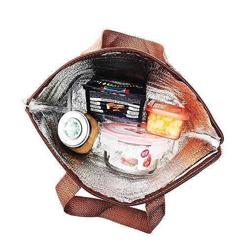 EQLEF® Portable bunte Blumen Muster Lunchbox Bag Lunch Tote gefütterte Tasche tragen - 3
