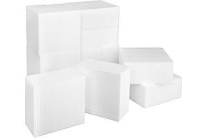 MCE-COMMERCE Bloques de poliestireno, rectángulos de poliestireno, bloques para manualidades, 10 × 10 × 5 cm