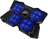Amazon Basics Laptop Cooling Pad, USB Powered Portable Gaming Laptop Cooler Stand | Quiet 4 Fans with Red LED 