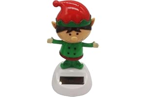 GENERIC Christmas Car Dashboard Decorations,Solar Powered Dancing Toys for Car,Christmas Solar Power Dancing Figures,Swinging Dancings Toy, Interior Decoration,Elf, Snowman, Reindeer, Xmas Tree (Elf)