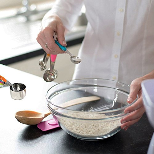 y-spoon sets-uk2, Metall Edelstahl Messlöffel, Set von 5 Messbecher für trockene und flüssige Zutaten - 6