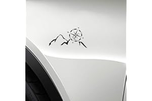 HANDMADE BY STUKK Stukk Stickers Mountain Navigation Bussola Divertente Finestra paraurti per Il Vinile Adesivo per Decalcomania del Vinile 15.2cm x 8.5 cm - Nero