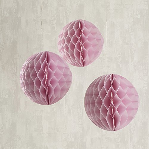 9er Set Seidenpapier Pompoms und Wabenbälle Honeycombs Rosa Weiß Lights4fun - 2