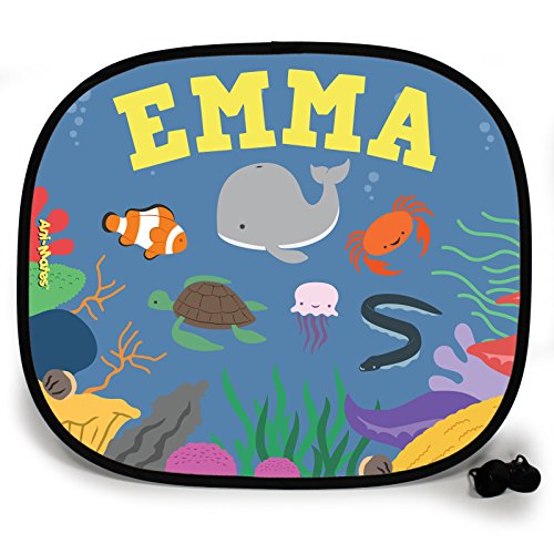 123t ANI-MATES UNDER THE SEA WHALE PARTY DESIGN PERSONALISED Sunshade x 2