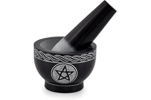 Kaizen Casa Mörser und Stößel Set Einzigartig - Mörser und Stößel Schale Massiver Stein Grinder für Kräuter Gewürze Guacamole Knoblauch Ingwerwurzel