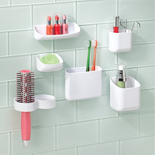 Interdesign 13330EU Affixx Brillen-Ablage für den Waschtisch, weiß - 5