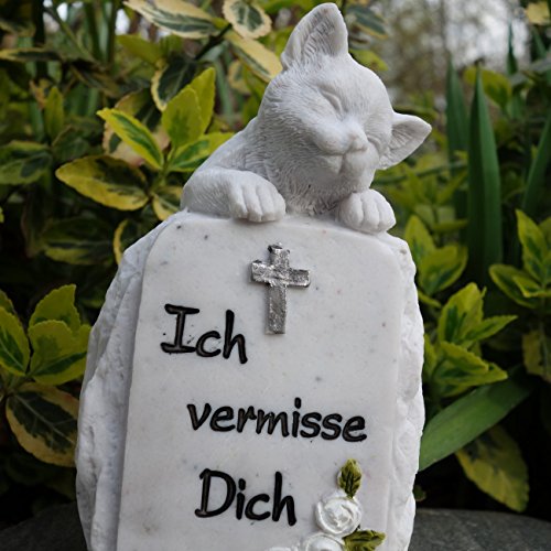 Kleiner Tiergedenkstein Katze Ich vermisse Dich. Höhe 11cm. 1 Stück - 4