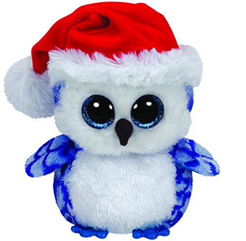 TY 36938 36938 Icicles Owl with Glitter Eyes, Beanie Boo's, X-Mas, 24 cm, Blue