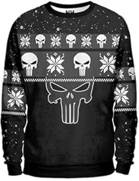 THE PUNISHER CHRISTMAS - Marvel Comics Sweatshirt Man - Felpa Uomo Natale - Spiderman T-Shirt Serie TV Fumetti...