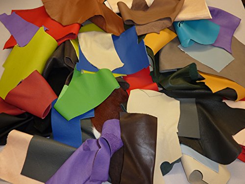 Lederreste bunt, unsortiert, mindestens Handflächengröße, 1 kg - 3
