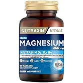 Nutraxin Magnesium Daily 250 mg | Magnezyum, D3K2 ve B6 Vitaminli | Şeker ve Gluten İ&ccedil;ermez | 60 Tablet