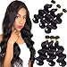 Price comparison product image Elees Hair Brazilian Virgin Hair Body Wave 3 bundles with Mixed Length Unprocessed Remy Human Hair Weft Extensions Natural Black Color 3 Bundles 300g Per Lot (10 12 14)