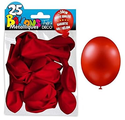 HAPPY AND LOC 25 BALLONS BAUDRUCHES - DECO SALLE - Haute qualité - Garantie air et hélium (ROUGE)