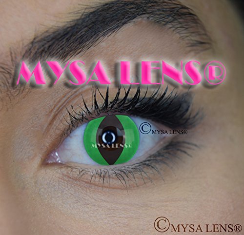 'Lenti a contatto di colore fantasia Crazy Lens Cosplay "Mysa Lens® Occhi di gatto/Occhio di gatto verde/Occhio di Serpente/Green Cat Eyes 12 mesi senza correzione