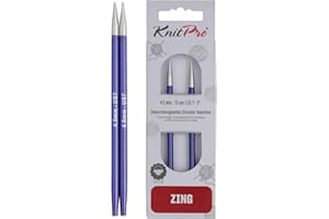 KnitPro Zing Tricoter circulaires interchangeables, en Aluminium, Bleu, 4.50 mm