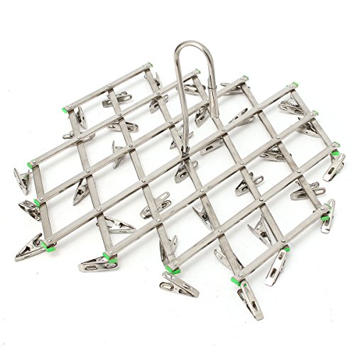TAPCET Wäschespinnen Bügel Kleiderbügel Wäschetrockner Wäscheständer mit 31tlg Klammern Edelstahl Wäscheklammern Clothes Hanger - 5