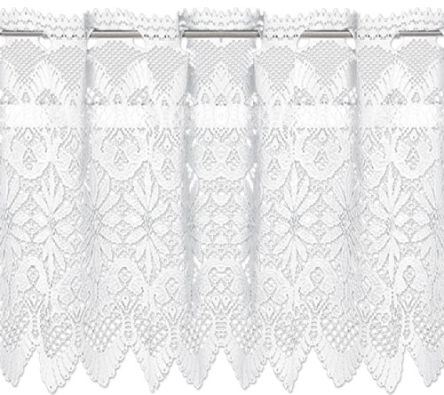 Bistrogardine Fenster Gardine Spitze Bornholm, Model wählbar, 160x60 cm Weiß, Ausführung 03