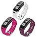 Price comparison product image OenFoto Compatible Garmin Vivosmart HR Replacement Strap, Soft Silicone Bands Bracelet Sport Wristband Accessories with Screwdriver for Garmin Vivosmart HR -3 Pack-White/Purple/Rose