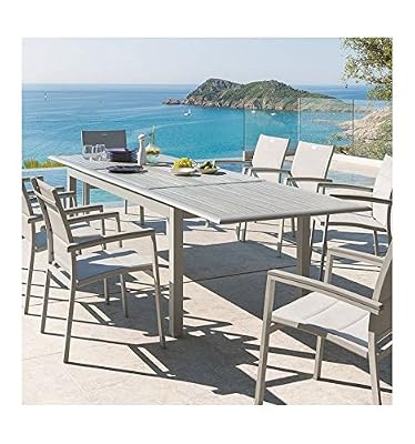 Hespéride Table extensible Azua en bois 12 personnes gris / silver mat Hespéride