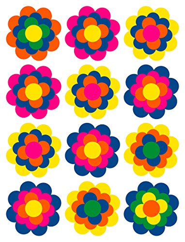 28 Prilblumen Aufkleber 45 mm, Retro Style 70er Jahre Kult, Wandsticker - 2