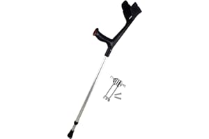 1x REBOTEC SOFT-GRIP Gehhilfe made in Germany Unterarm-Gehstütze Krücke mit Eiskralle (Farbe: schwarz)