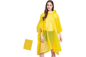 Umtiti EVA Rain Poncho for Adult with Drawstring Hood，Waterproof Lightweight Unisex Raincoat for Hiking Fishing Festivals Camping Emergency