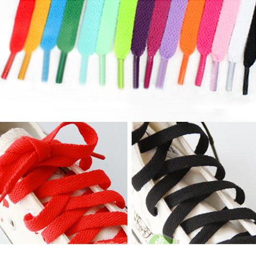 Preisvergleich Produktbild MECO 120cm Schnürsenkel Flachsenkel Senkel Schuhbänder Schnürbendel Schuhriemen Blau-Gruen