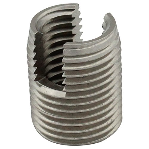 Preisvergleich Produktbild Gewindeeinsätze (selbstschneidend) mit Schneidschlitz - M6 - (2 Stück) - aus rostfreiem Edelstahl A1 (VA) - NIRO - SC9058 / SC-Normteile®