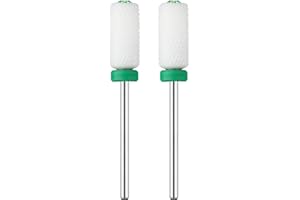 JCMaster® 2x Punte forma cilindrica ceramica decorate con cristallo misura universale per rimuovere smalto semipermanente gel per unghie mani e piedi e per la rifinitura grana coarse