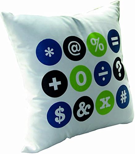 Random in Tandem - Techno Symbol Cushion Cover - Poly Satin/Bedroom Basics Collection (Blue)