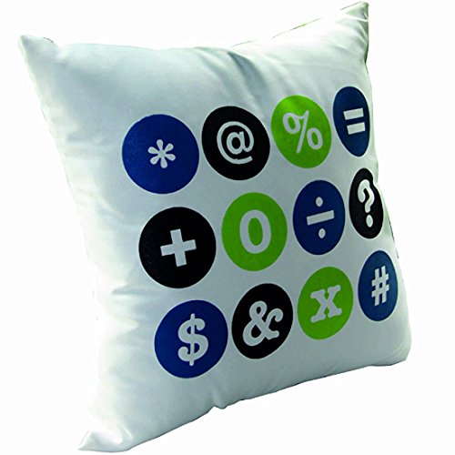 Random in Tandem - Techno Symbol Cushion Cover - Poly Satin/Bedroom Basics Collection (Blue)