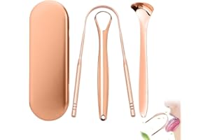 EIH1 3 PiècesGratte-langue Acier Grattoir à Langue en Acier Inoxydable Kit de Soins Oral pour Adultes Nettoyage de Langue